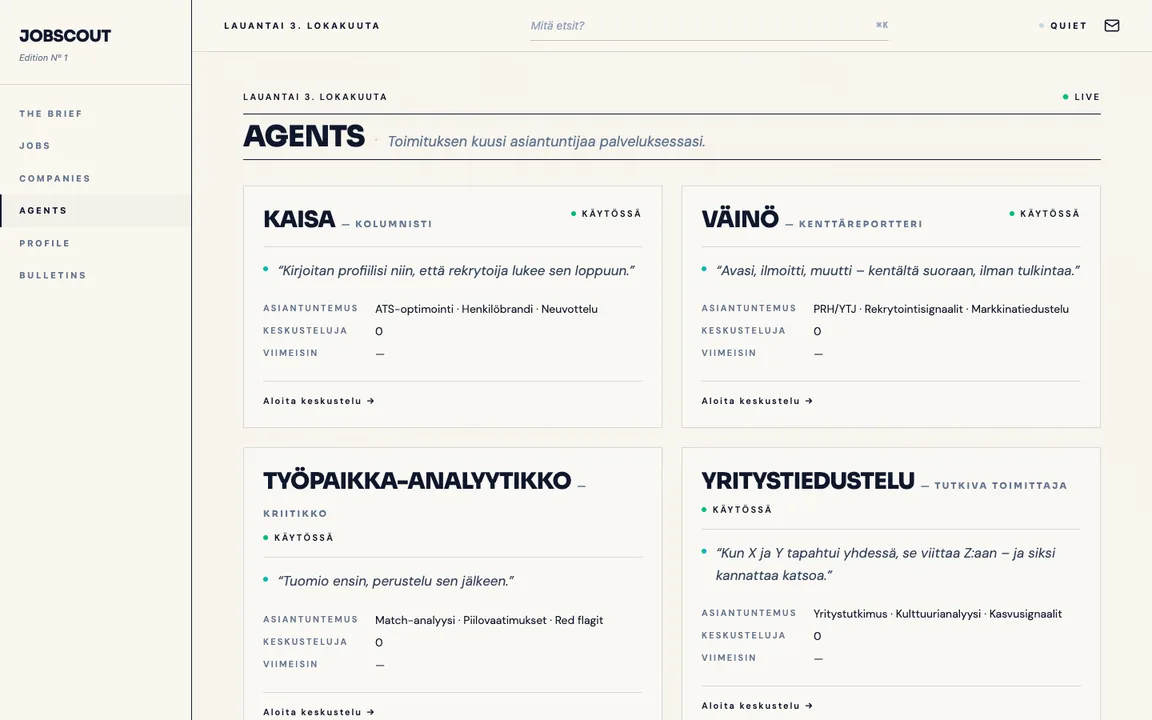 JobScout — Rekrytointisignaalit